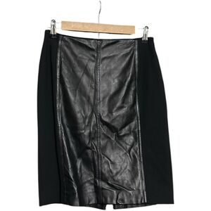 White House Black Market Faux Leather Pencil Skirt Black Size 2